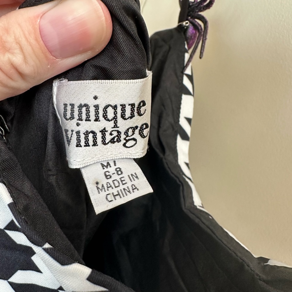 NWOT Unique Vintage Houndstooth Creepy Crawler Spider Darcy Dress Halloween Sz M - Picture 12 of 12